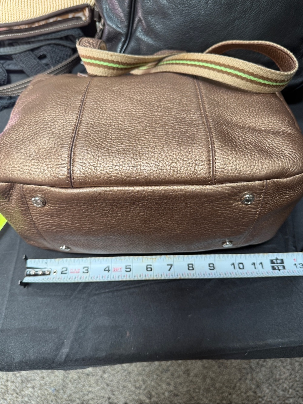 Talbots Metallic Pebbled Leather Tote Shoulder Bag - School Work Bag EUC - Picture 12 of 13